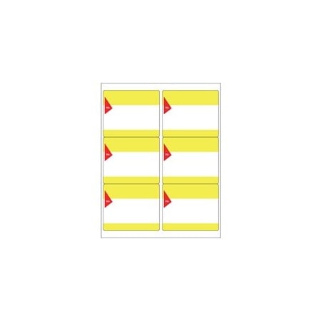 Bubblefast Blank 4 x 3 1/3'' To/From Labels - Yellow/Red-6 Labels per Sheet BFLLTFYR