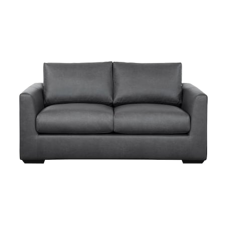 Manhattan Comfort Cleo Upholstered Loveseat in Pewter SF1950-PT