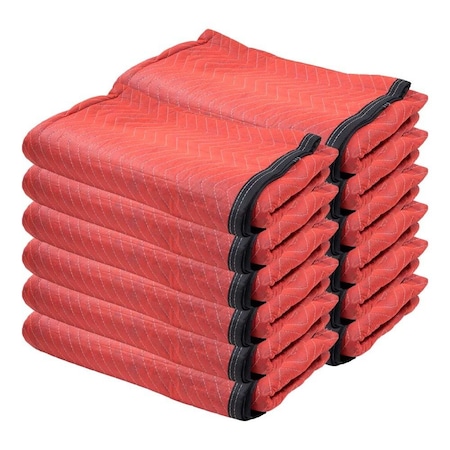 Mytee Products 72inx80in HD Moving Blankets for Furniture & Appliances Protection - Red, 12PK MB-NW-1-Redx12
