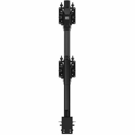 Atdec heavy duty dual vertical monitor mount with HD F-clamp, monitors sized 24-57, flat AWMS-2-BT75-H-B