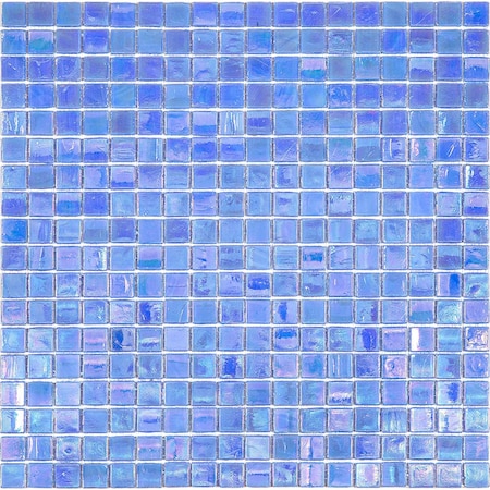 Apollo Tile Skosh 11.6inx11.6in Glossy Carolina Blue Glass Mosaic Wall and Floor Tile 18.69 sqft/case, 20PK APLNB88BL555A
