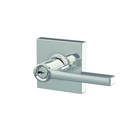 Schlage Residential Latitude Lever with Collins Rose Keyed Entry Lock C Keyway with 16211 Latch and 10063 Strike F51ALAT625COL