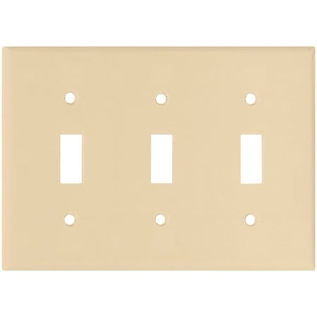 Arrow Hart Eaton Wiring Devices Wallplate, 4-1/2 in L, 6.37 in W, 3 -Gang, Thermoset, Ivory, High-Gloss 2141V-BOX