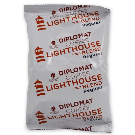 Diplomat Coffee Lighthouse Regular Fractional Pack.  Medium Breakfast 2.5oz 100cs 100% Arabica, 100PK C-LC-LH2.5-100R