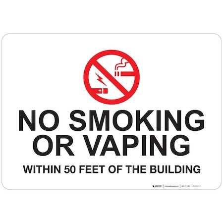 Creative Safety Supply Wall Sign, 7 in Height, 10 in Width, Vinyl and permanent pressure sensitive adhesive WS35022-10-PS