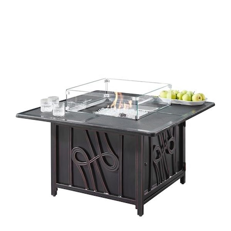 Convenience Concepts 42 in. Aluminum Outdoor Square Propane Fire Table, Antique Copper HI3122787