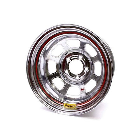 Bassett 58DC2IC IMCA D-Hole Wheel - 15 x 8 in. - 5 x 4.75 in. - Chrome - 2 in. Back Spacing - 19 lbs BAS58DC2IC