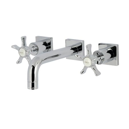 Kingston Brass Double-Handle Wall Mount Bathroom Faucet, Polished Chrome KS6121NX