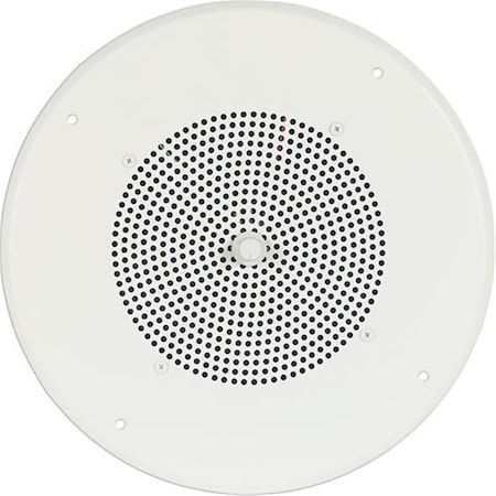 Bogen 8 in. Speaker 10 oz Magnet with T725 Transformer Bright White Grille Recessed Volume Control S810T725PG8UVR