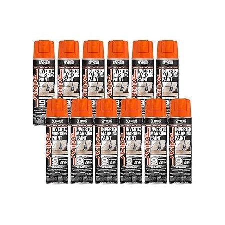Seymour Midwest Stripe 9-Series Inverted Ground Marking Paint, Fluorescent Orange net 17oz., 12PK 20957