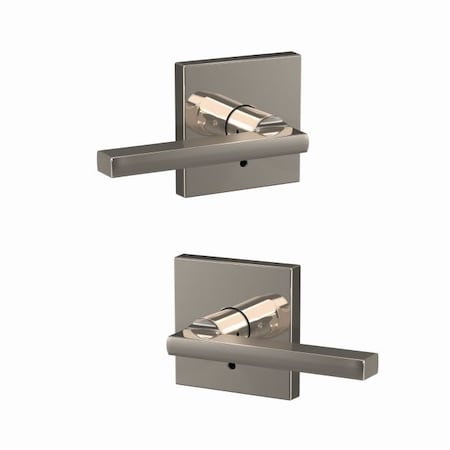 Schlage Residential Schlage Custom Latitude Lever with Collins Rose Non Turning Double Dummy Pair Bright Nickel Finish FC172LAT618COL