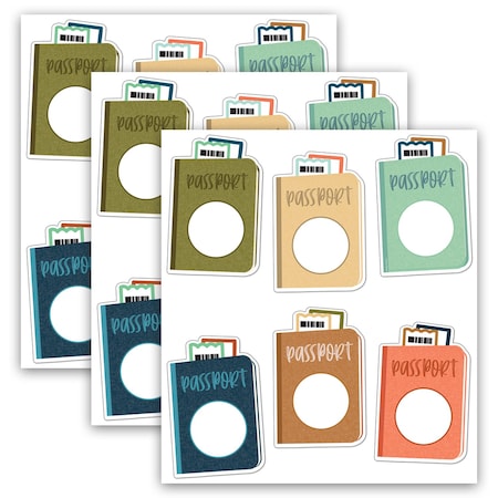 Carson Dellosa Let's Explore Passports Cut-Outs, 36-Piece Set, 3PK 120633