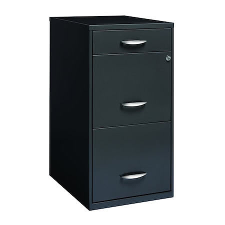 Space Solutions 14.25 in W 3 Drawer Vertical File Cabinet W/ Pencil Drawer, Charcoal 20205