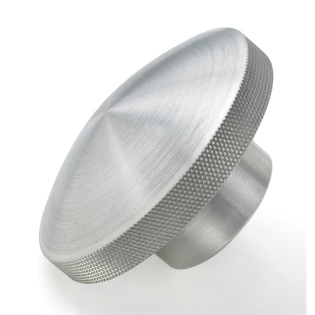 Morton Aluminum Knurled Palm-Grip Knob with 1/2in-13 Threaded Hole, 3/4in High Head, 2-1/4in Head Dia. AK-106