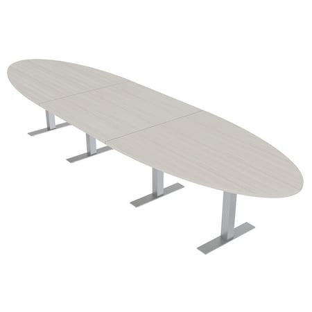 Skutchi Designs 16ft Conference Table With Power Unit | 14 Person Modular Oval Meeting Table | Harmony Series HAR-OVL-48X192-T-K458-NA