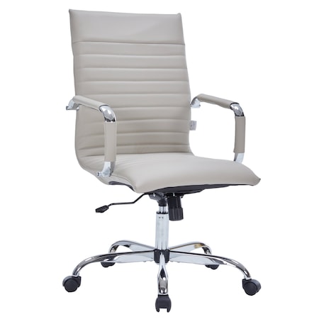 Leisuremod Harris High-Back Faux Leather Office Chair, Tan HOT19TL