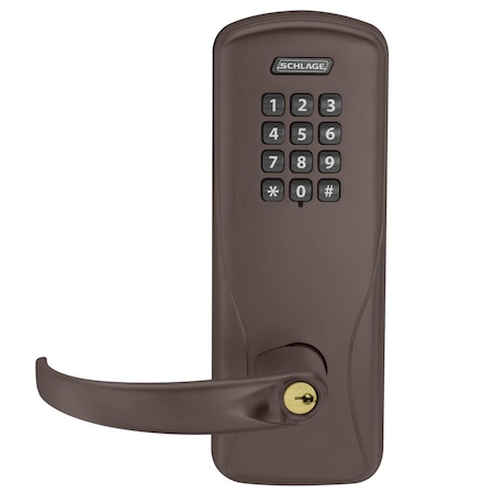 Schlage Electronics Grade 1 Classroom/Storeroom Mort Lock, Keypad, Sparta Lever, Spring Latch, Aged Bronze, RightHanded CO100MS70KPSPA643EPR