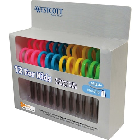 Westcott Scissors, Teachers Bulk 12Pack Display - 14606 with Anti-Microbial 14871