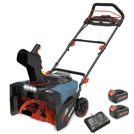 Senix 40V X2 21in Snow Blower, 2 5.0Ah Batteries & Dual Port Charger STX2-M1 STX2-M1