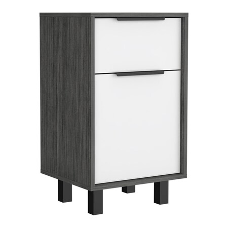 Homeroots 28" Gray Wood One Drawer Nightstand 543638
