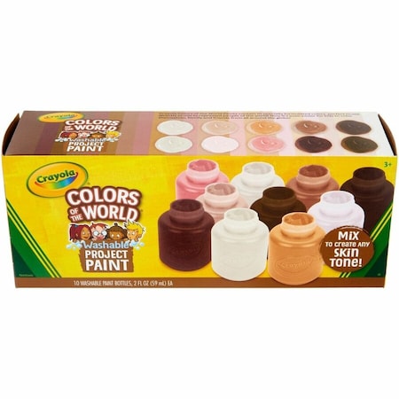 Crayola Colors of the World Project Paint, 2oz Jars, 10 Colors, 30PK 54-2315