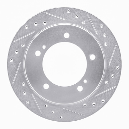 Dynamic Friction Co DFC Brake Rotor - Drilled and Slotted - Silver 631-47059R