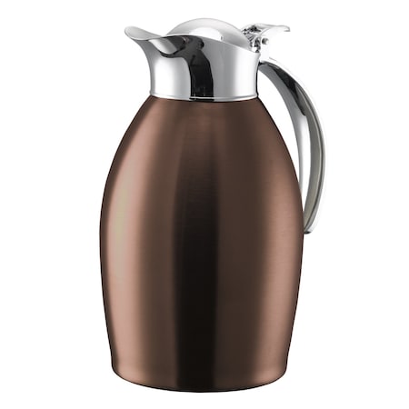 Service Ideas Nicollet Series 1-Liter Stainless Vacuum Insulated Carafe with Flip-Top Lid in Rose Gold NIC10BSRG