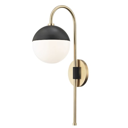 Mitzi Renee 1 Light Plug-In Sconce 8.25 In. Aged Brass/Black HL249101-AGB/BK