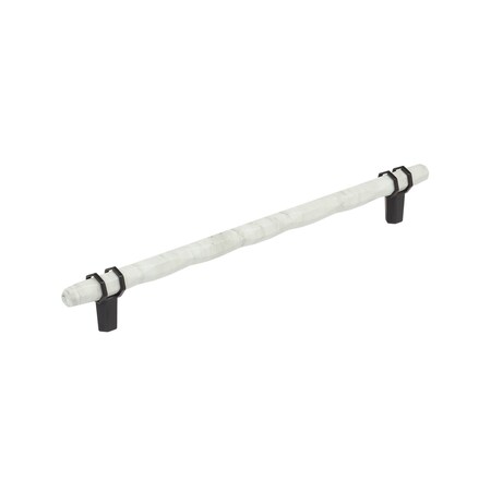 Amerock Carrione 10-1/16 inch 256mm Center-to-Center Marble White/Black Bronze Cabinet Pull BP36664MWBBR