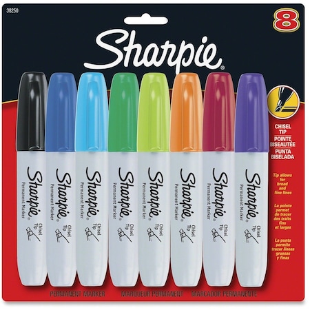 Sharpie Markers, Chisel Tip, 8 PK 38250PP