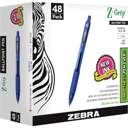 Zebra Pen Pen, Zgrip, Bp, Rt, 1.0, Be, PK48 22248