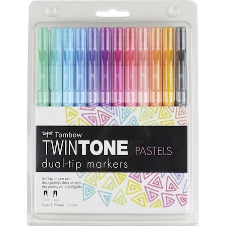 Tombow TWINTONE MARKER, PASTEL, 12PK 61501