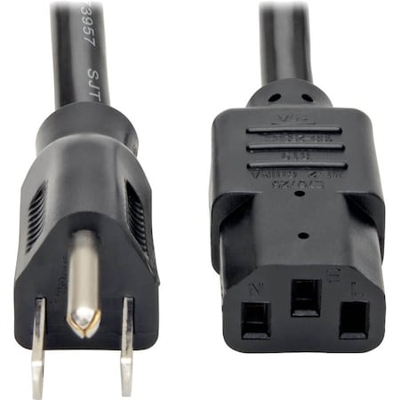 Eaton Tripp Lite Series Computer Power Cord, Right-Angle NEMA 5-15P to C13 - Heavy-Duty, 15A, 125V, 14 P007-006-15D