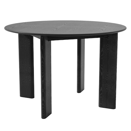 Homeroots 45" Black Solid Wood Round Top Dining Table 712205