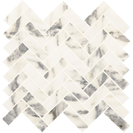 Daltile Eclessia Marble Natural Stone Herringbone Mosaic Honed, 10.70 SQFT Per Carton, 10PK M34713HERRMSHN