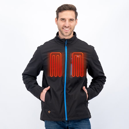 Mobile Warming Men's Heated Jacket, Black, Heats Up to 10 Hours XL MWMJ40010522