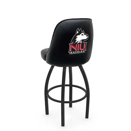 Holland Bar Stool Co Logo Grizzly Northern Illinois 30 in. Swivel Bar Stool with Black Wrinkle Finish L048