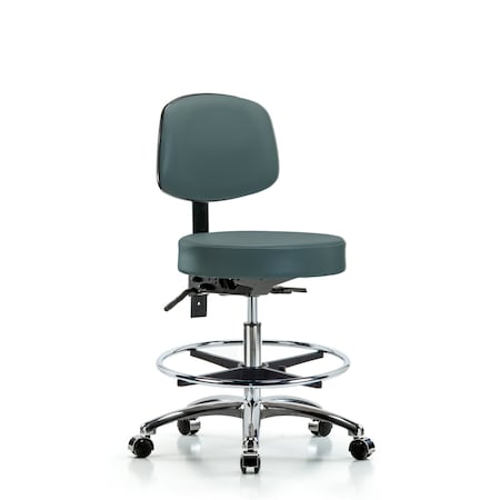 Blue Ridge Ergonomics Ben Stool, Vin Med, Bk, CF, Cast, Blu BR-VMBST-CR-T1-CF-CC-8546