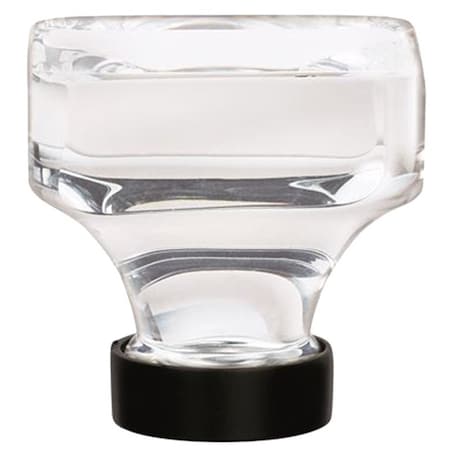 Amerock Glacio Series Cabinet Knob, 1-5/16 in Projection, Glass/Zinc, Black Bronze BP36653CBBR