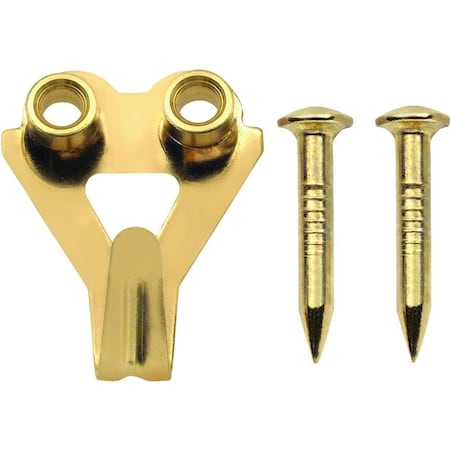 Ook Picture Hanger, 50 lb, Steel, Brass, Gold 50036