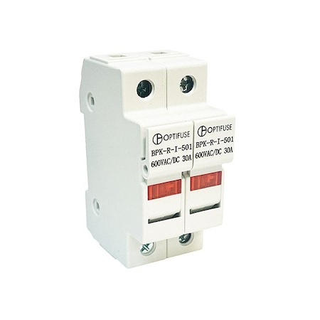 Optifuse Fuse Block, 3 Poles, 30A Amp Range, 600V AC/600V DC Volt Rating BPK-R-I-502