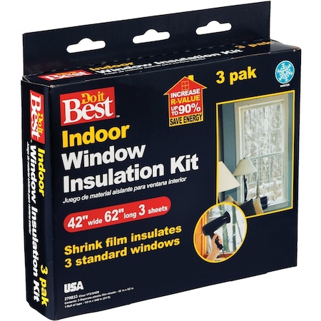 Do It Best 42'' x 62'' Indoor Shrink Film Window Kit, 3PK V73/3HDB