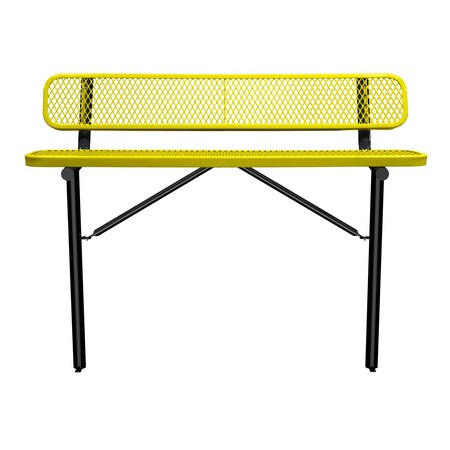 Leisure Craft Bench/Back, Ingroud Mount, 6ft., Yellow B6WBIG-YELLOW