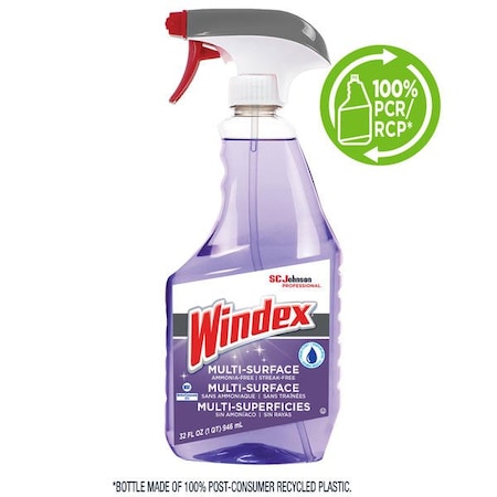 Windex Liquid Glass Cleaner, Purple, Fresh, Trigger Spray Bottle, 8 PK 322381