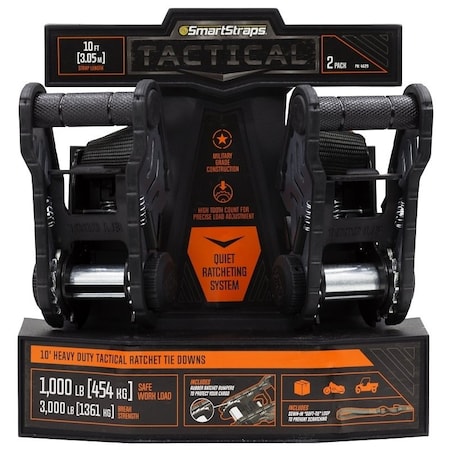 Smartstrap TieDown Strap, 114 in W, 10 ft L, Polyester, 1000 lb, SHook End Fitting, Steel End Fitting 4629