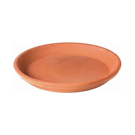Deroma 3.4 x 0.6 in. Terracotta Clay Round Water-Resistant Saucer, Red 211519