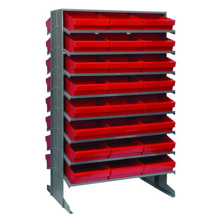 Quantum Storage Systems DOUBLE SIDED PICK RACK W/48 RED BINS QPRD-801RD