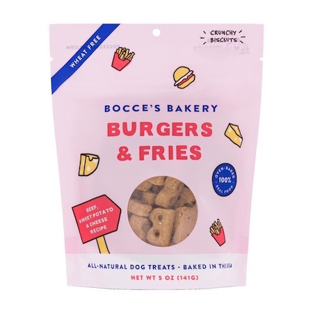 Bocces Burgers and Fries Biscuit For Dogs 5 oz BCB-A20112