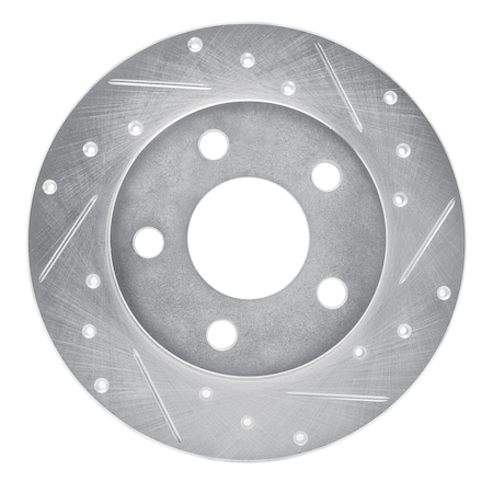 Dynamic Friction Co DFC Brake Rotor - Drilled and Slotted - Silver 631-47042R