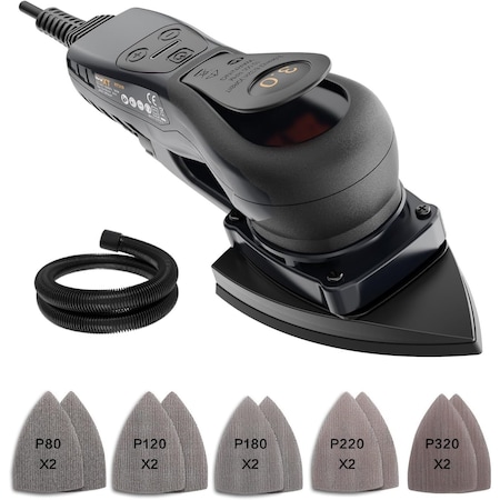 Wrightmaster 3A Corded 13.78 inx 4. 72 in Brushless Sheet Sander, 6 Variable Speeds, Dust Collection System ZR-7310